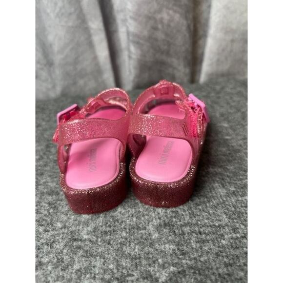 Mini Melissa Possession Shiny Sandals Kids US 6 Glitter Pink Cutout Ankle KHD158 - Picture 5 of 8